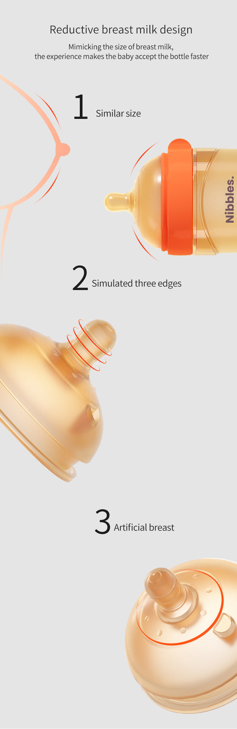 Nibbles Multi-Purpose Silicone Feeding Bottle – 210 ml | Anti-Colic, BPA-Free, Soft Nipple