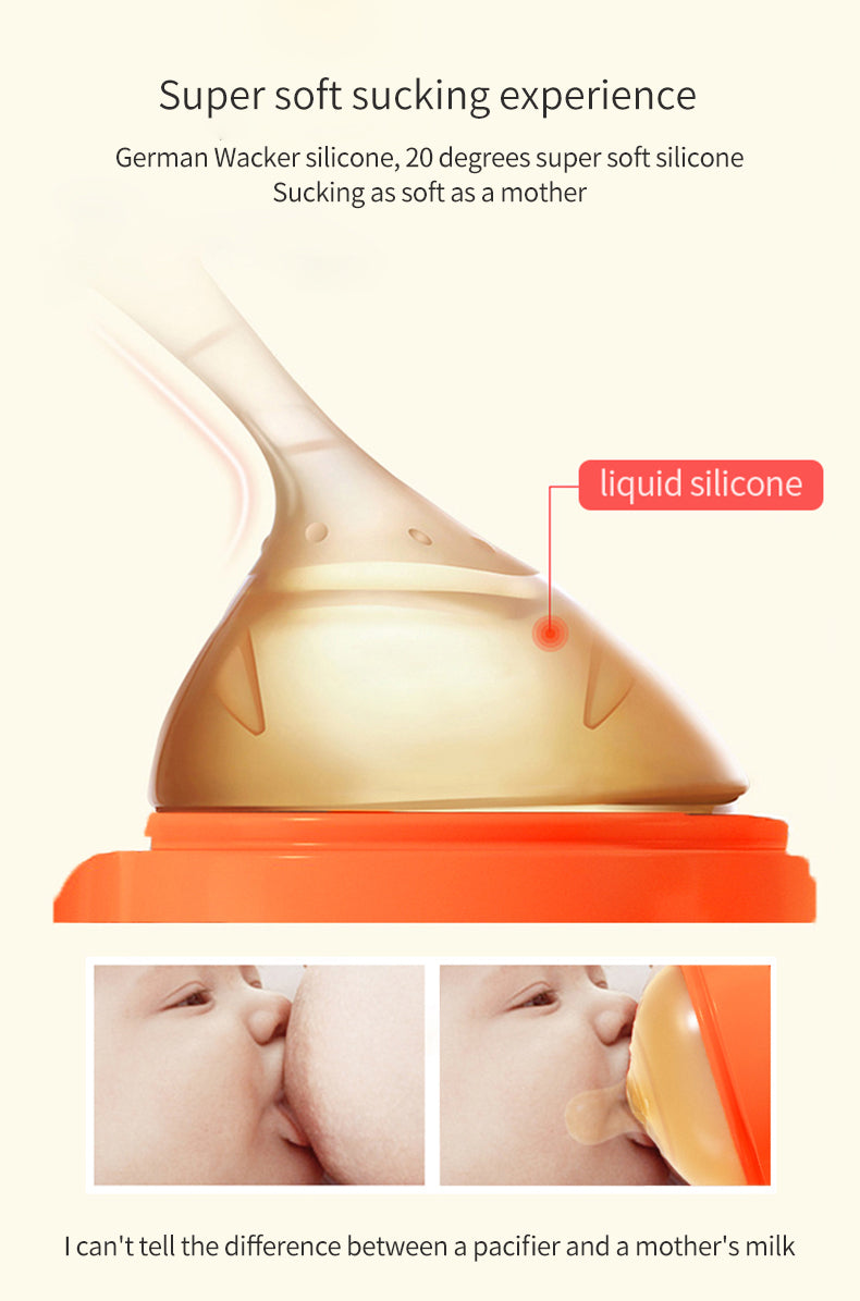 Nibbles Multi-Purpose Silicone Feeding Bottle – 210 ml | Anti-Colic, BPA-Free, Soft Nipple