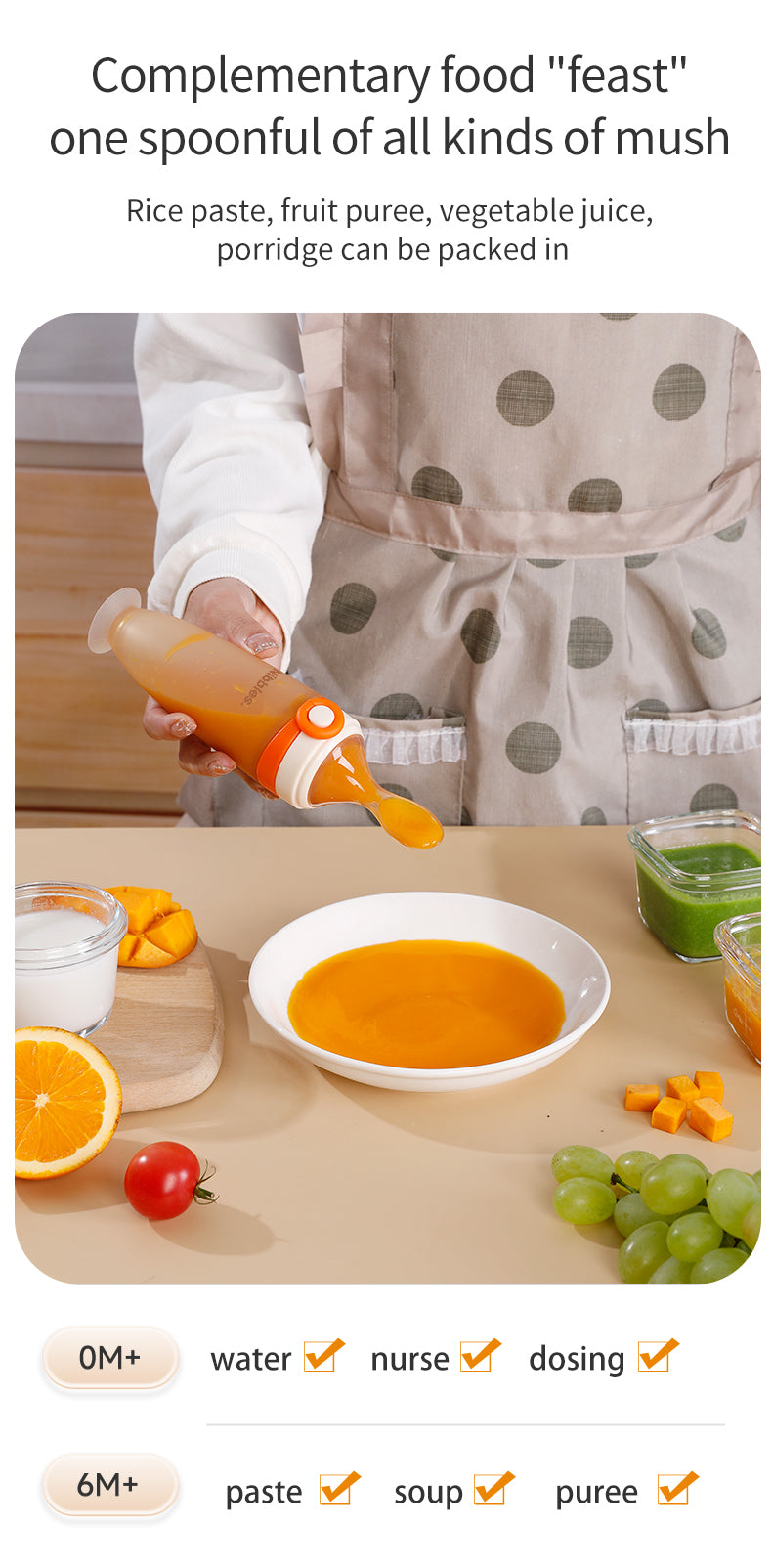 Nibbles Premium Silicone Baby Spoon Feeder Bottle – 120 ml | BPA-Free, Soft Tip, Anti-Spill