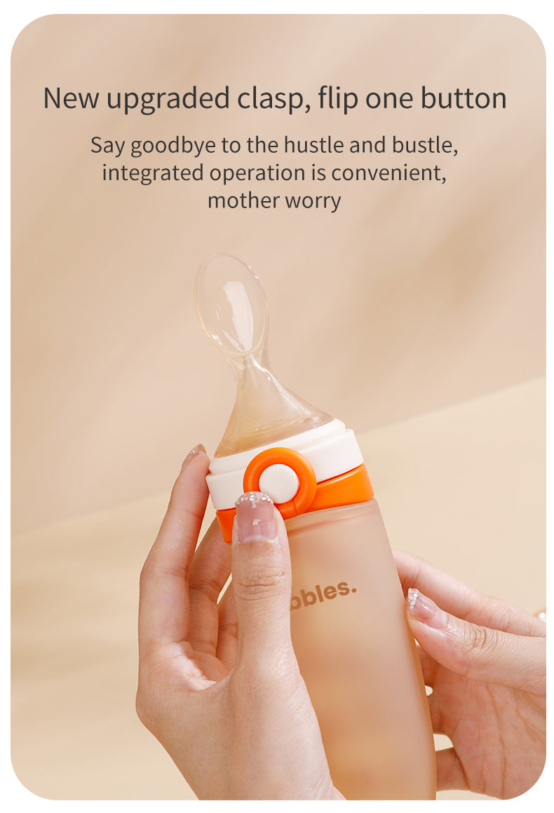 Nibbles Premium Silicone Baby Spoon Feeder Bottle – 120 ml | BPA-Free, Soft Tip, Anti-Spill