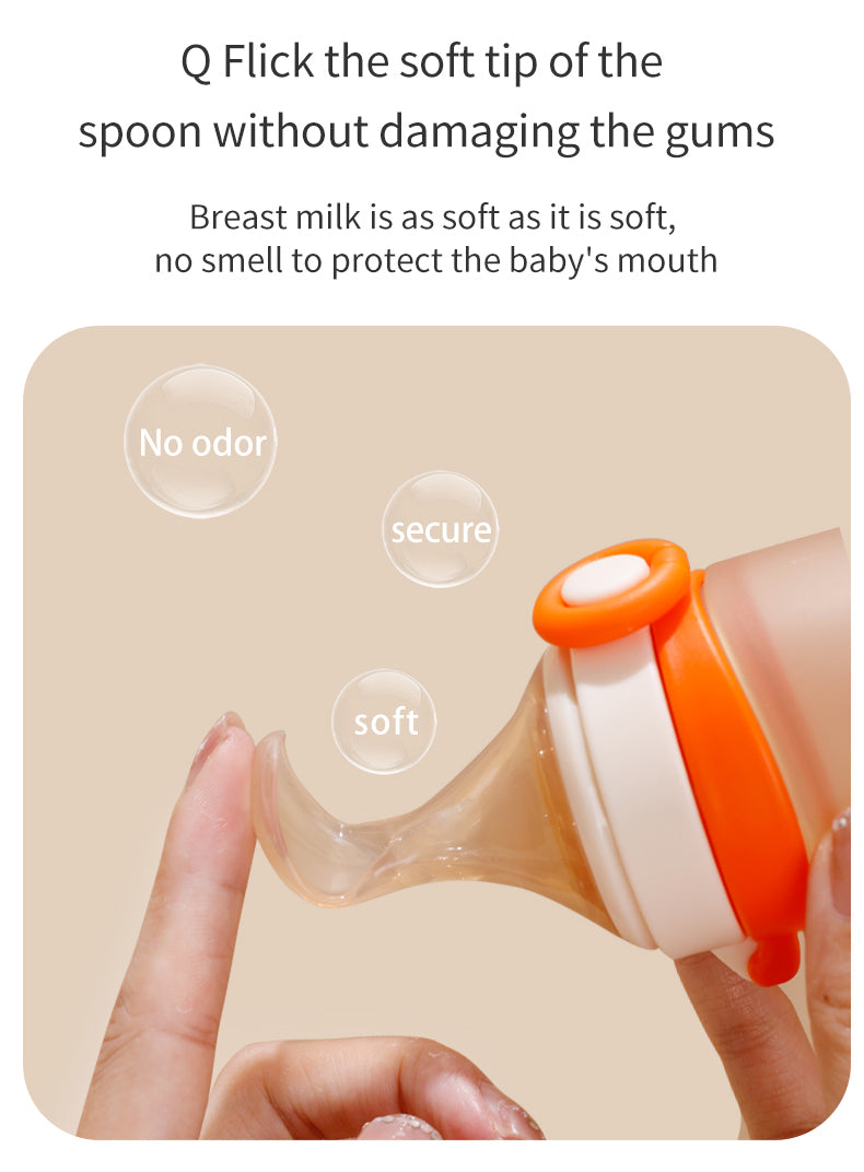 Nibbles Premium Silicone Baby Spoon Feeder Bottle – 120 ml | BPA-Free, Soft Tip, Anti-Spill