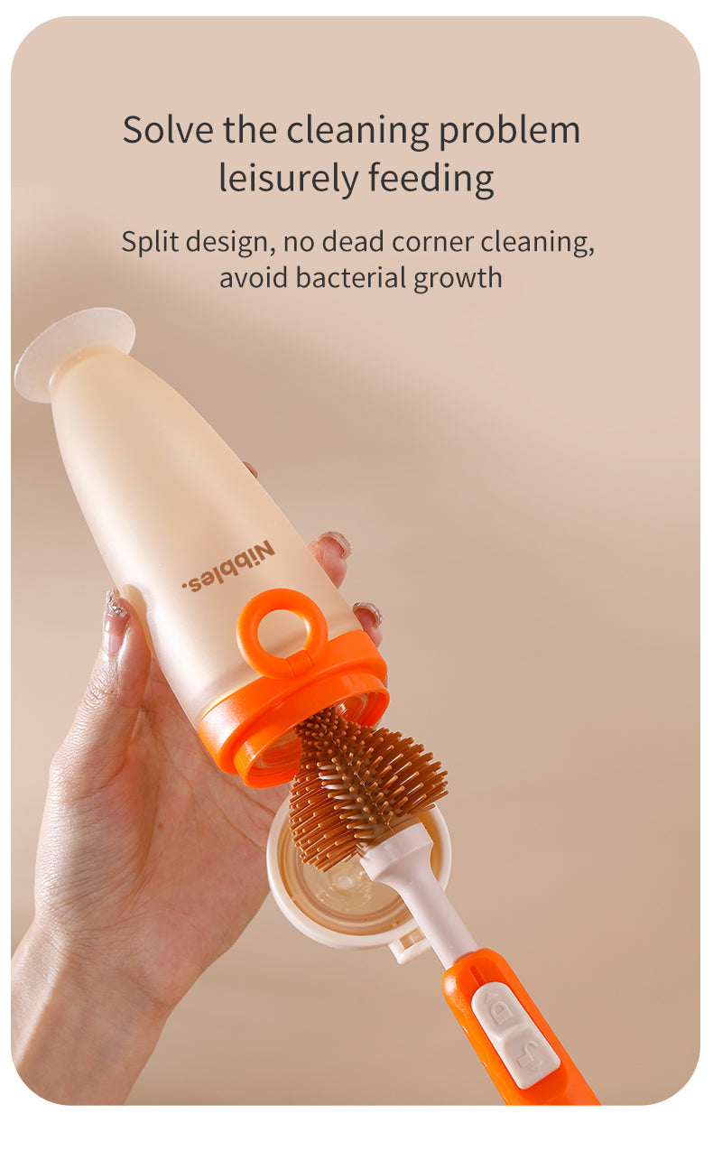 Nibbles Premium Silicone Baby Spoon Feeder Bottle – 120 ml | BPA-Free, Soft Tip, Anti-Spill