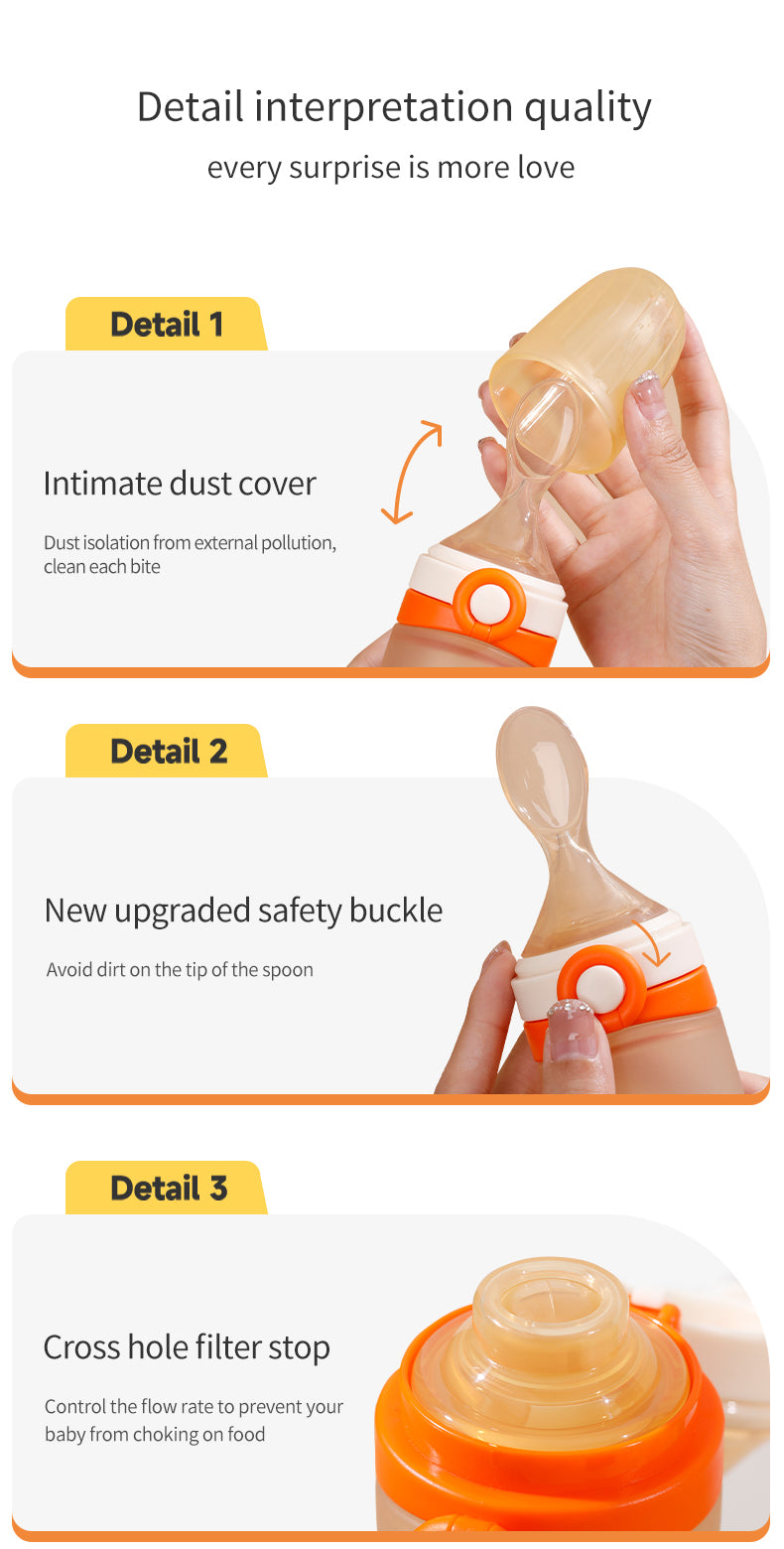 Nibbles Premium Silicone Baby Spoon Feeder Bottle – 120 ml | BPA-Free, Soft Tip, Anti-Spill
