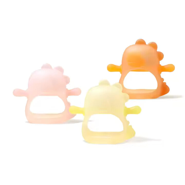 Nibbles Silicone Dino Teether Set - Pack of 3 | BPA-Free, Freezer Safe, Easy to Grip