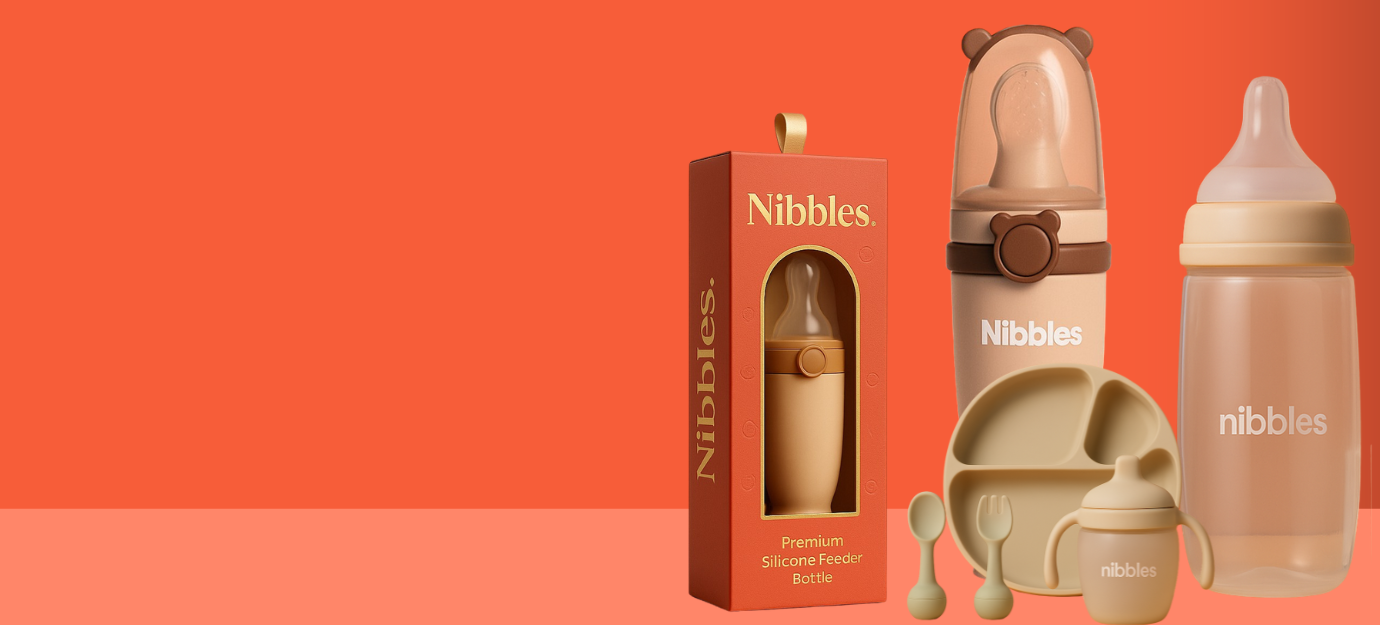 Nibbles Gift Set New Born Baby - (Bottle + Spoon Feeder + Teether + Cleaning Kit + Nipple)