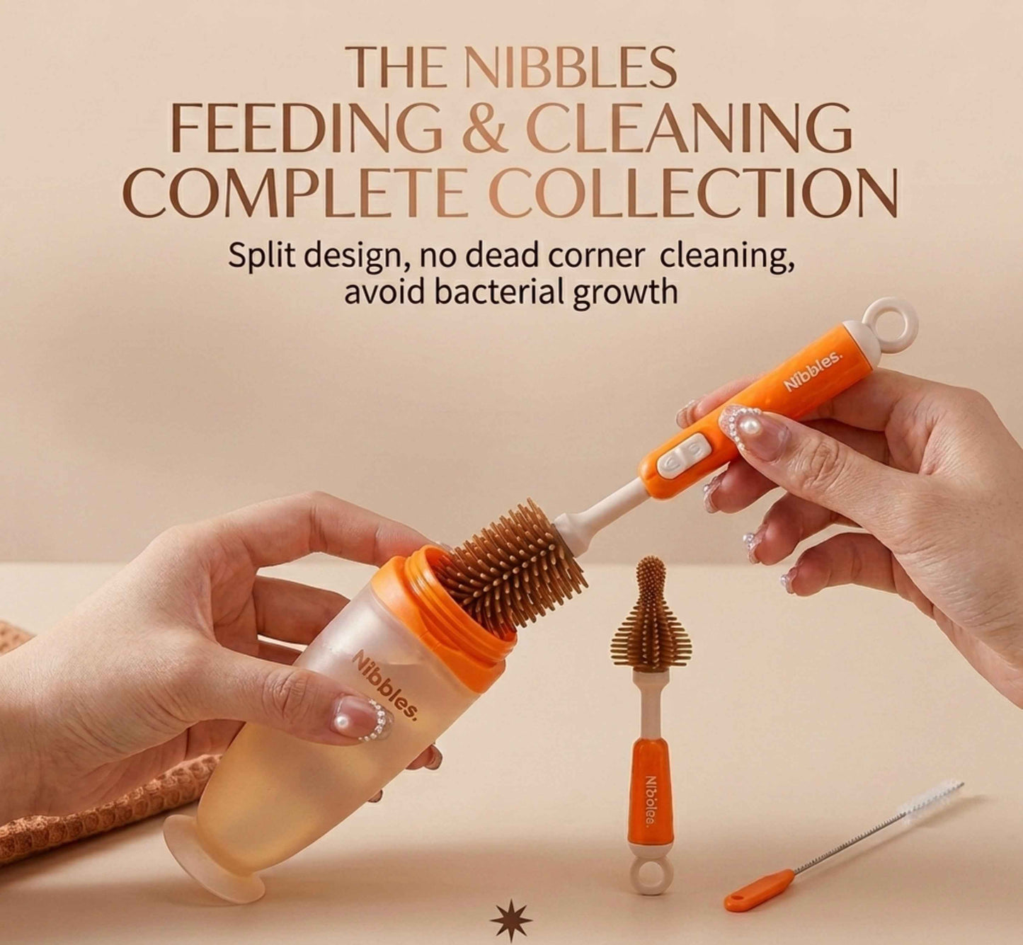 Nibbles EasyFeed & Clean Baby Combo - Nibbles Baby Spoon Feeder and Cleaner