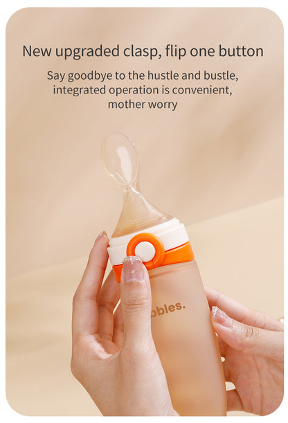 Nibbles Premium Silicone Baby Spoon Feeder Bottle – 120 ml | BPA-Free, Soft Tip, Anti-Spill