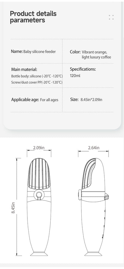 Nibbles Premium Silicone Baby Spoon Feeder Bottle – 120 ml | BPA-Free, Soft Tip, Anti-Spill