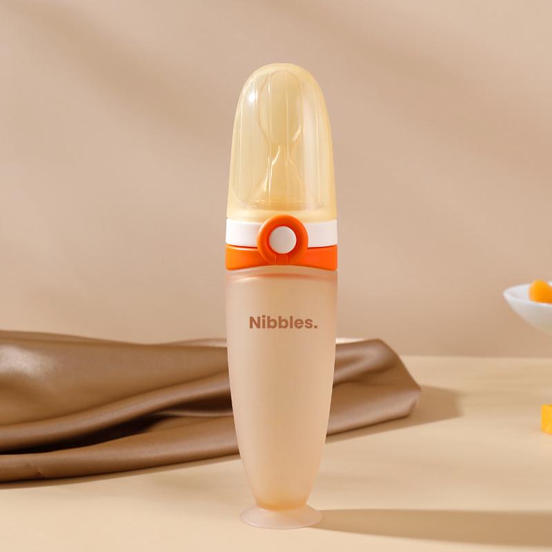 Nibbles Premium Silicone Baby Spoon Feeder Bottle - 120 ml, BPA-Free, Soft Tip, Anti-Spill